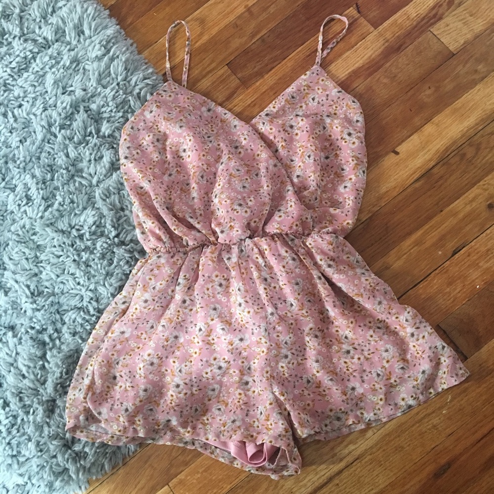 Pink Floral Romper
